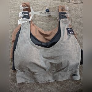NWT Nautica Seamless Lounge Bra 3 Pack Hook & Eye Size 2X XXL